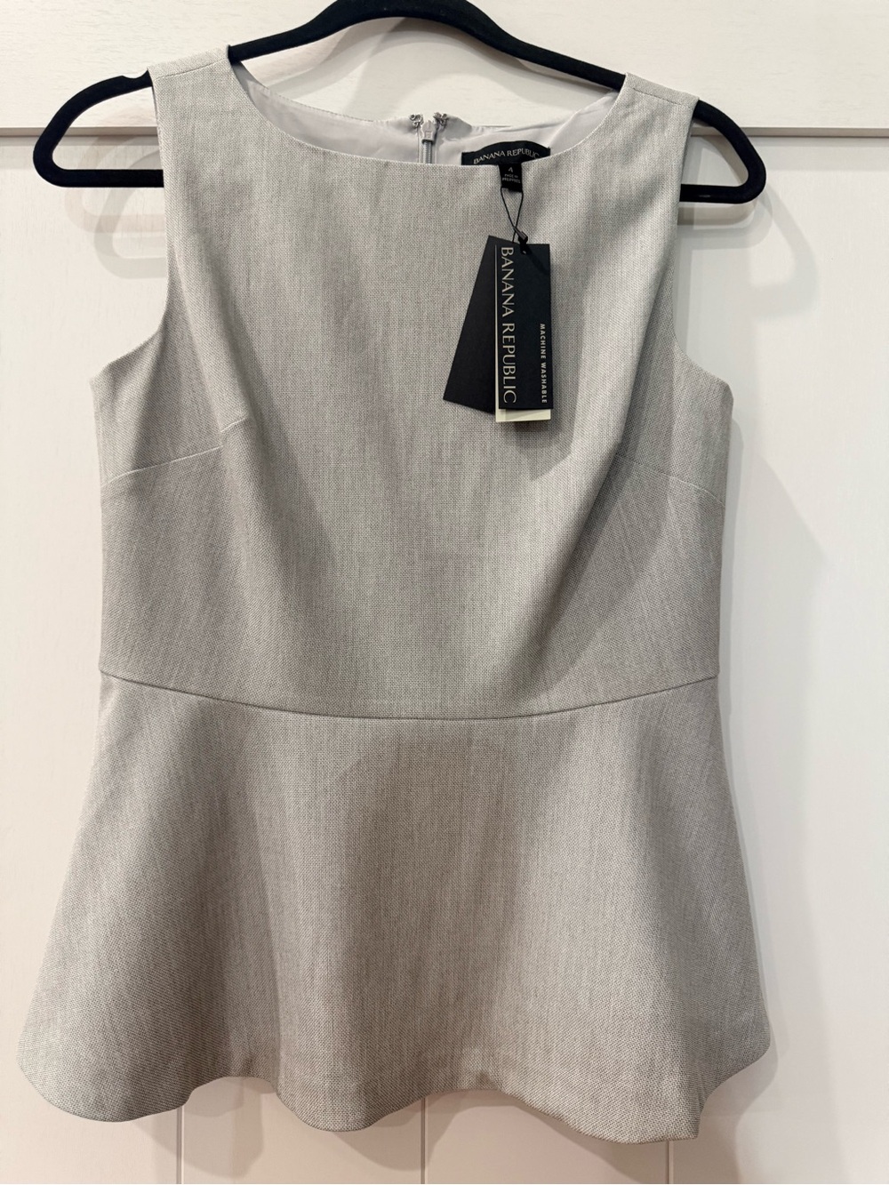 Banana Republic Light Gray Textured Shell Top